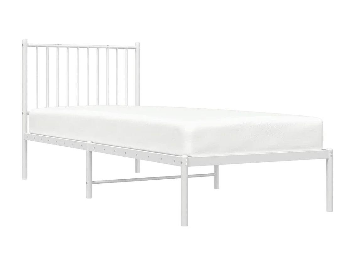 Bedframe met hoofdbord metaal wit 80x200 cm NL54295