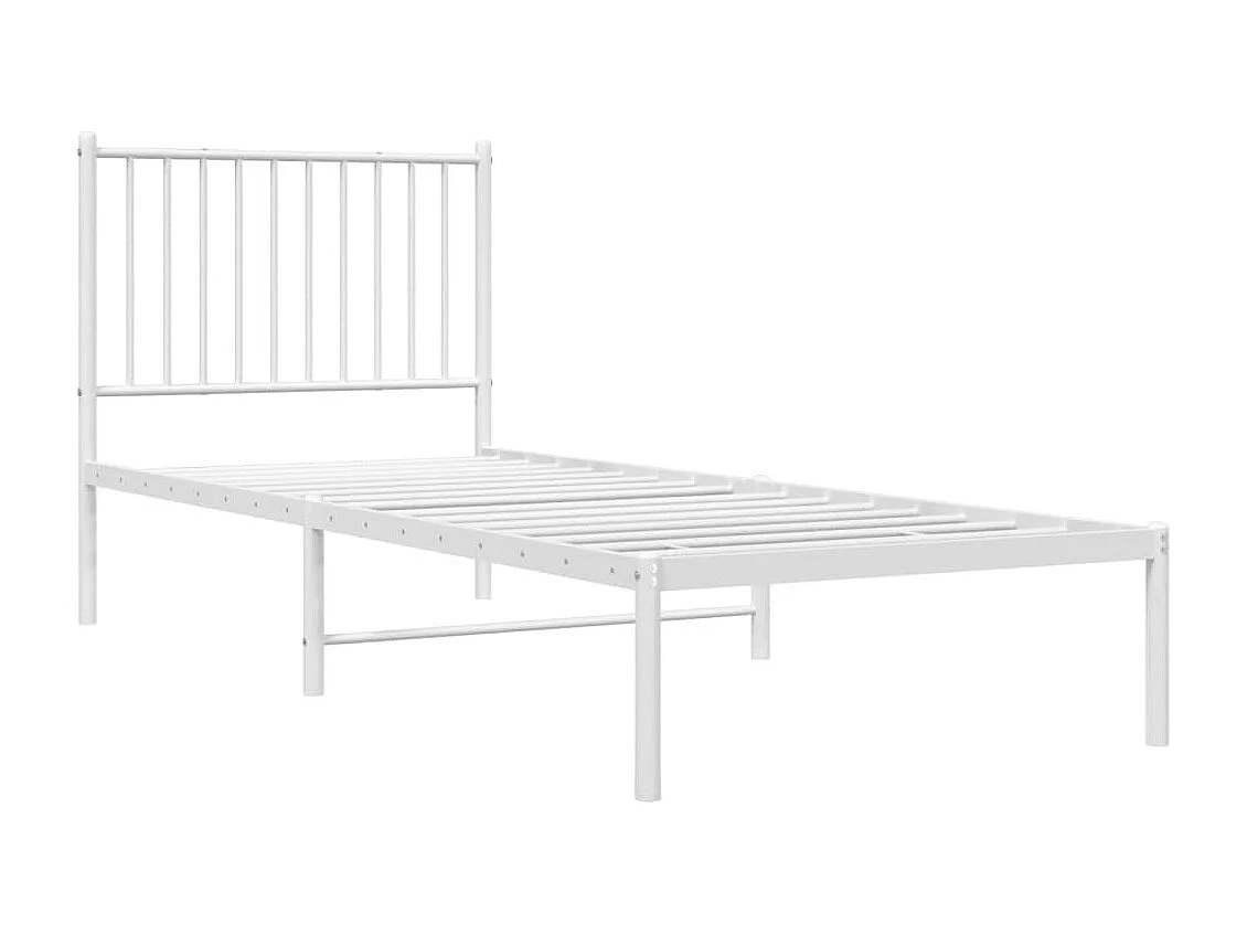 Bedframe met hoofdbord metaal wit 80x200 cm NL54295