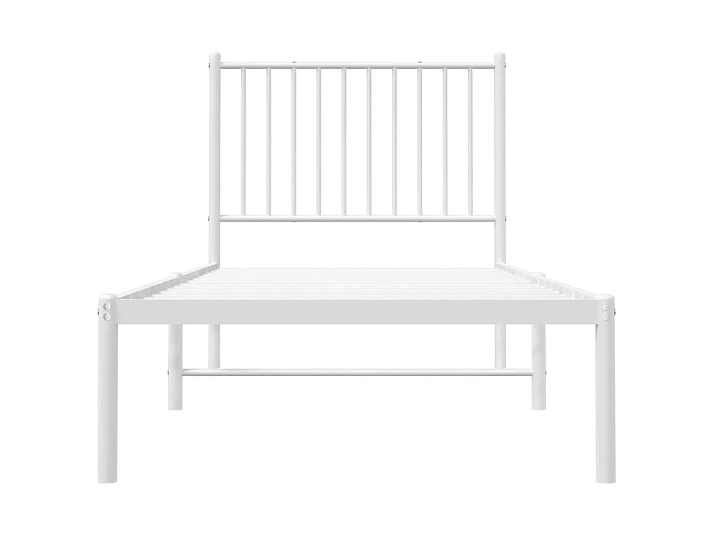 Bedframe met hoofdbord metaal wit 80x200 cm NL54295