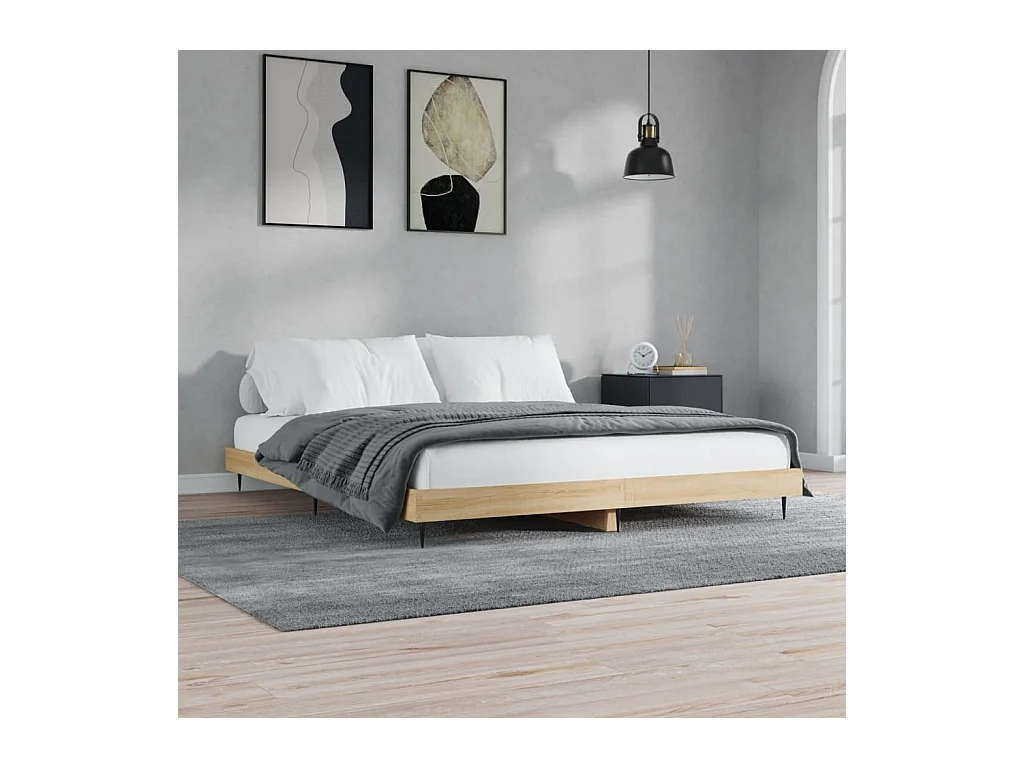 Lit-140x200 cm chêne sonoma bois d'ingénierie EGGB71671