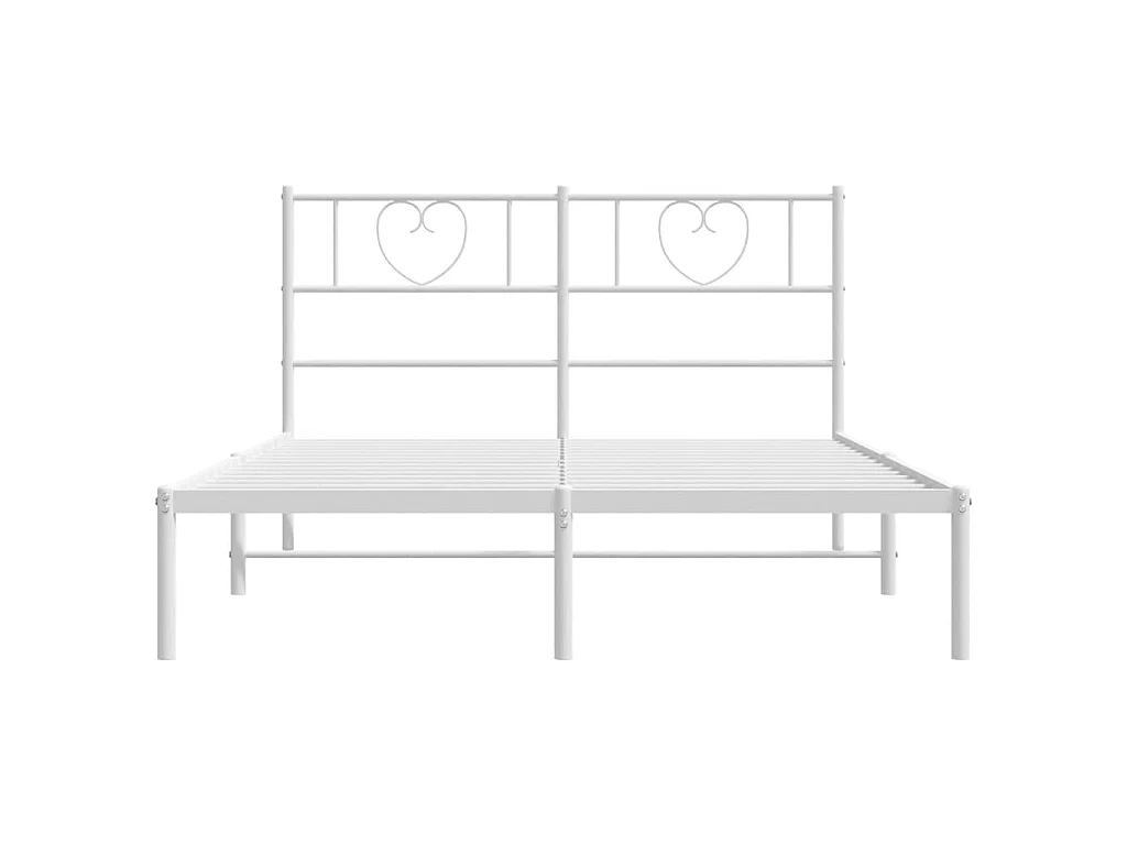 Bedframe met hoofdbord metaal wit 140x190 cm NL62030