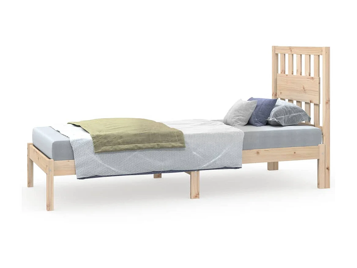 Lit-75x190 cm bois de pin massif petit simple EGGB37284