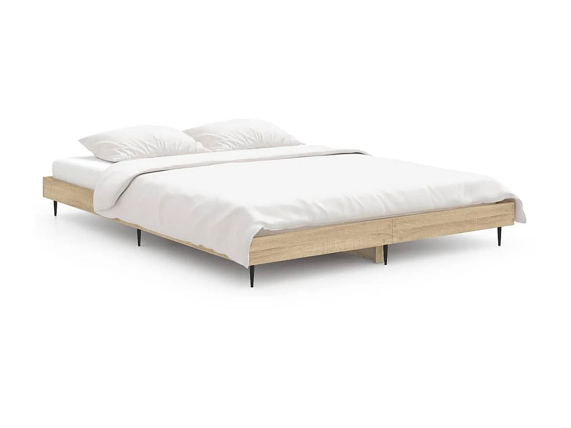 Bedframe bewerkt hout sonoma eikenkleurig 90x190 cm NL89594
