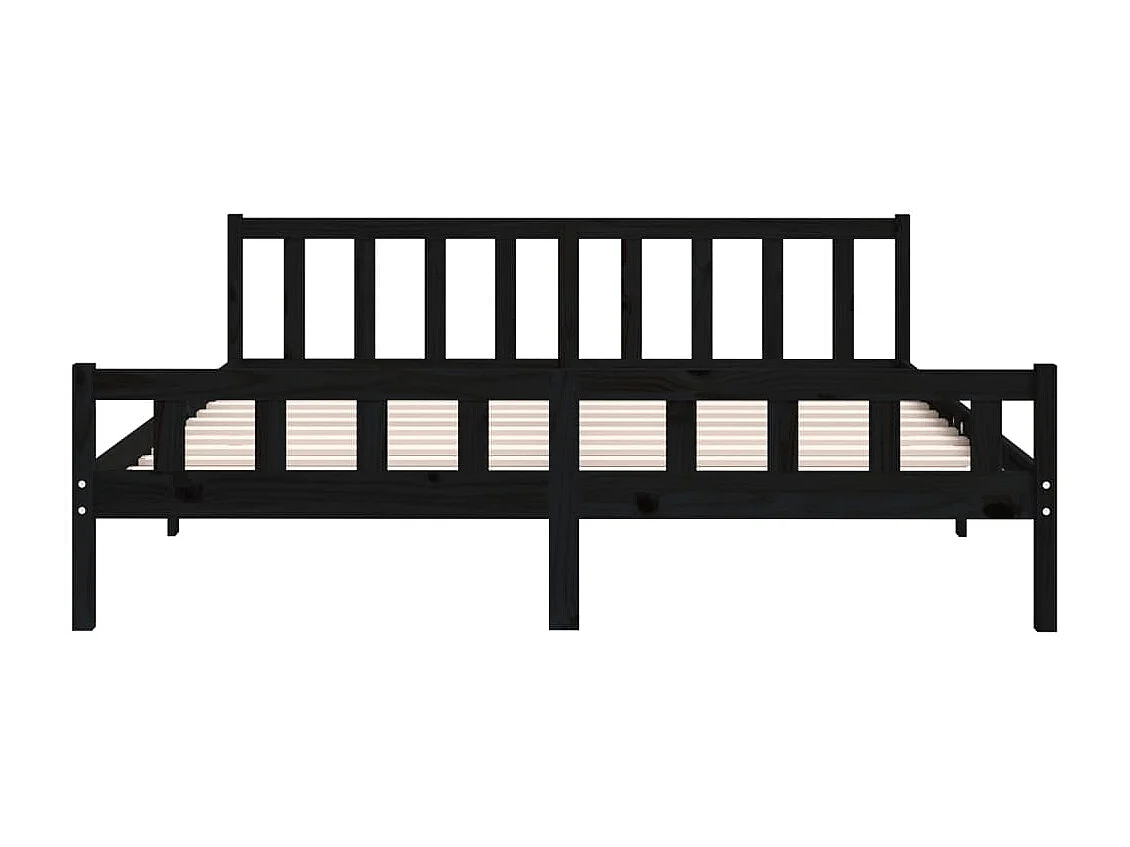 Lit-200x200 cm Noir Bois massif EGGB83314