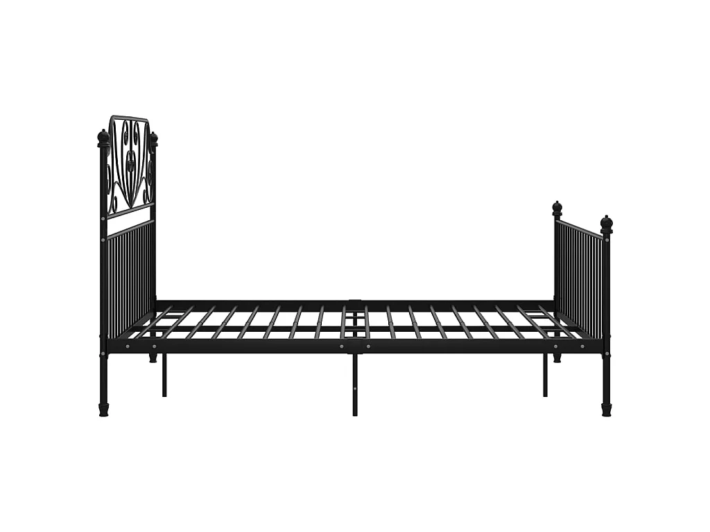 Lit-140x200 cm Noir Métal EGGB14623