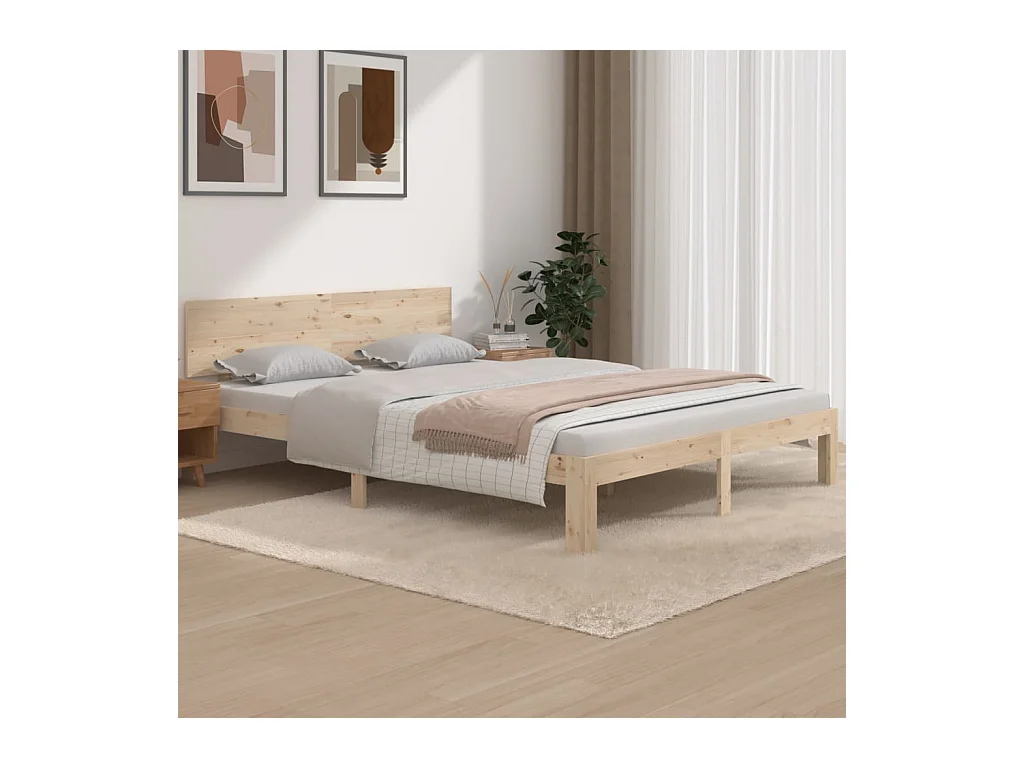 Cama 150x200 cm madera maciza ES46306