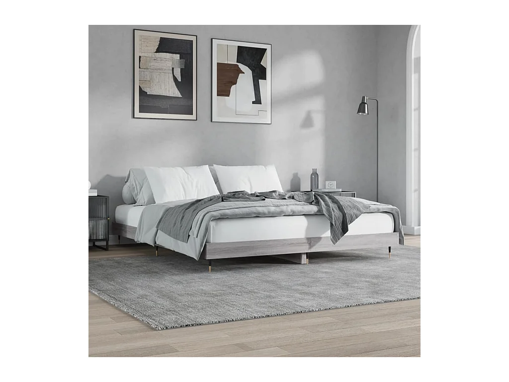 Lit-120x200 cm sonoma gris bois d'ingénierie EGGB84015