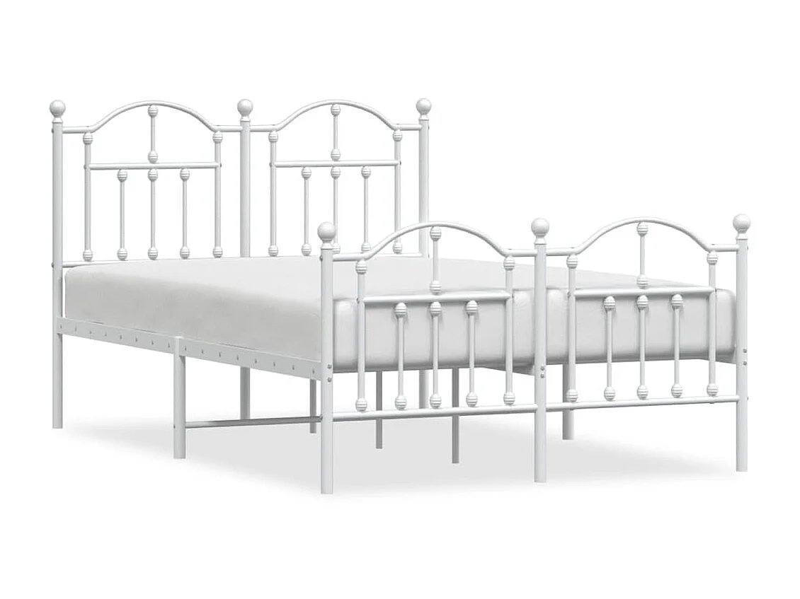 Bedframe met hoofd- en voeteneinde metaal wit 120 x 190 cm NL98358
