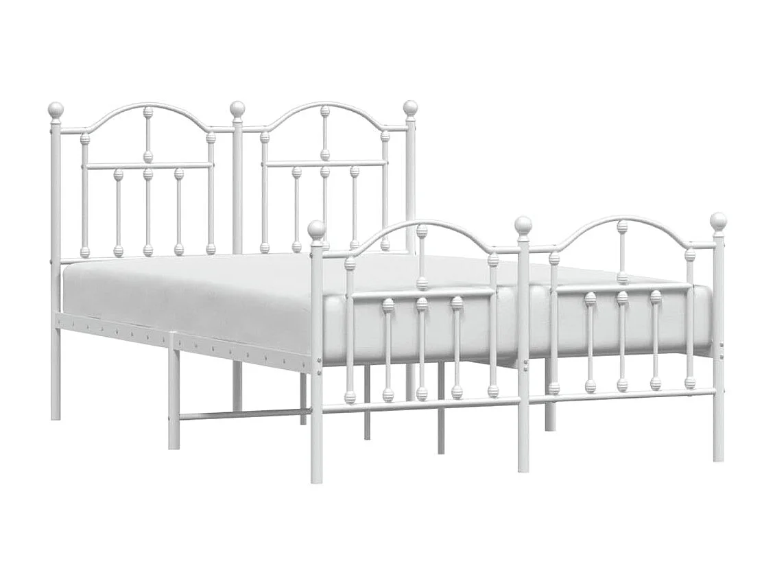 Bedframe met hoofd- en voeteneinde metaal wit 120 x 190 cm NL98358