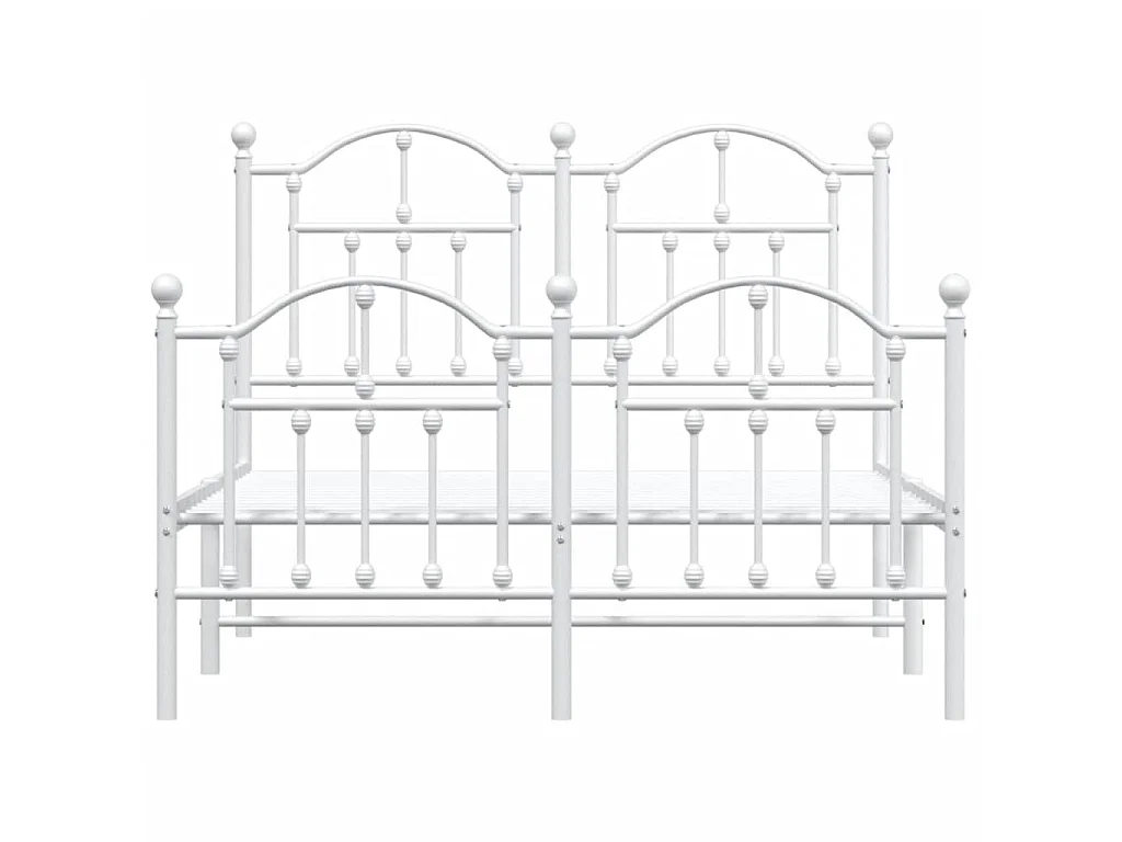 Bedframe met hoofd- en voeteneinde metaal wit 120 x 190 cm NL98358