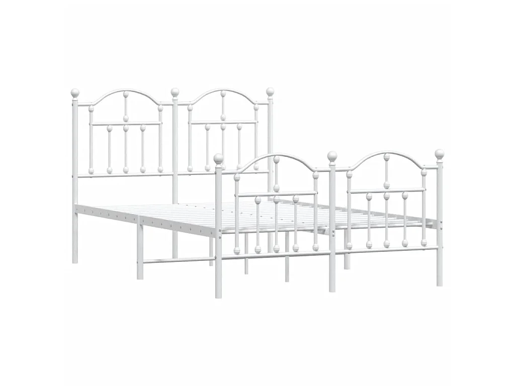 Lit-120x190 cm métal avec tête de lit/pied de lit blanc EGGB71332