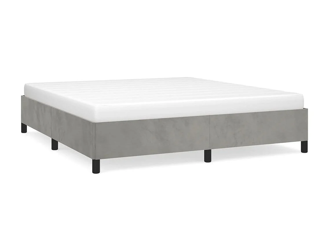 Cama 180x200 cm veludo cinzento-claro PT376202