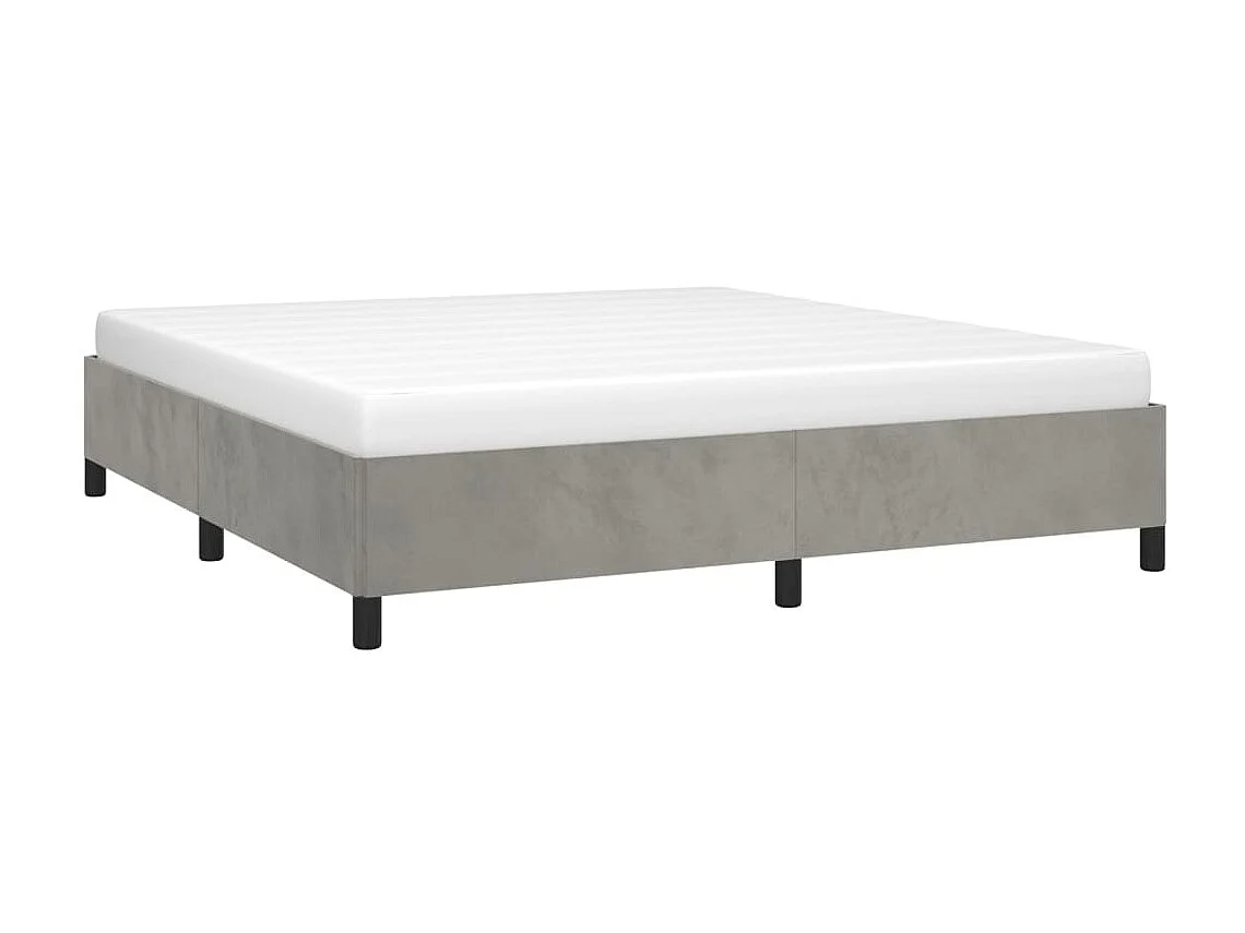 Cama 180x200 cm veludo cinzento-claro PT376202