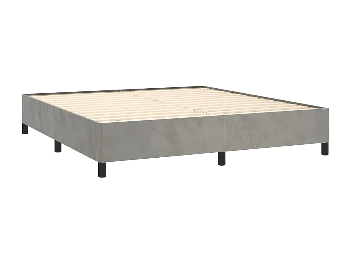 Cama 180x200 cm veludo cinzento-claro PT376202