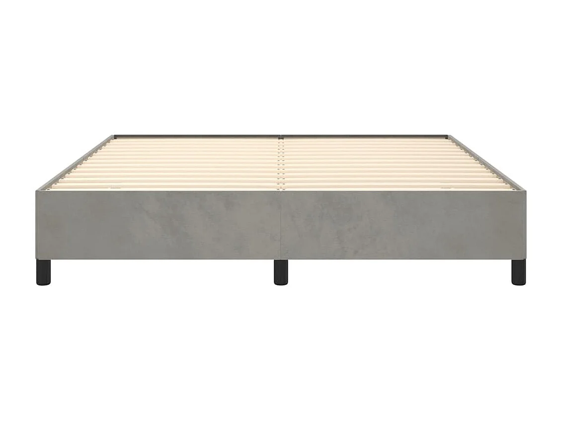 Lit-180x200 cm Gris clair Velours EGGB84472