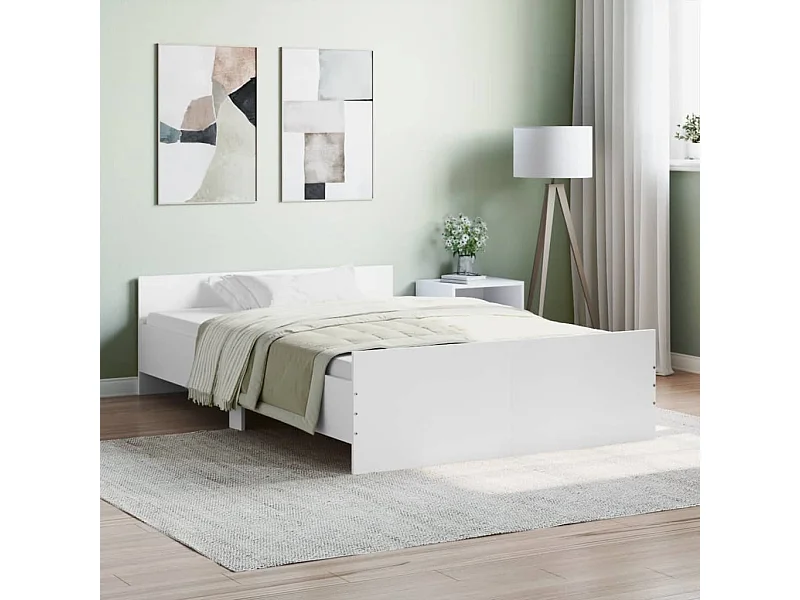 Lit-120x200 cm avec tête de lit/pied de lit blanc EGGB50010