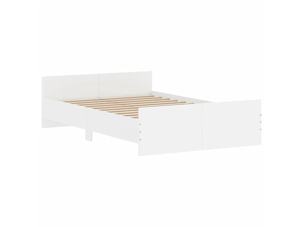 Lit-120x200 cm avec tête de lit/pied de lit blanc EGGB50010