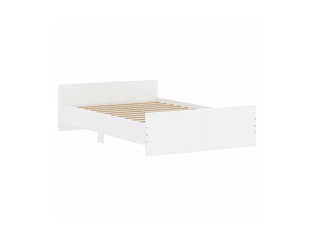 Lit-120x200 cm avec tête de lit/pied de lit blanc EGGB50010