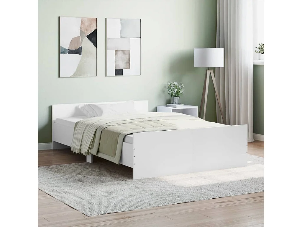 Bedframe met hoofd- en voeteneinde wit 120x200 cm NL58649