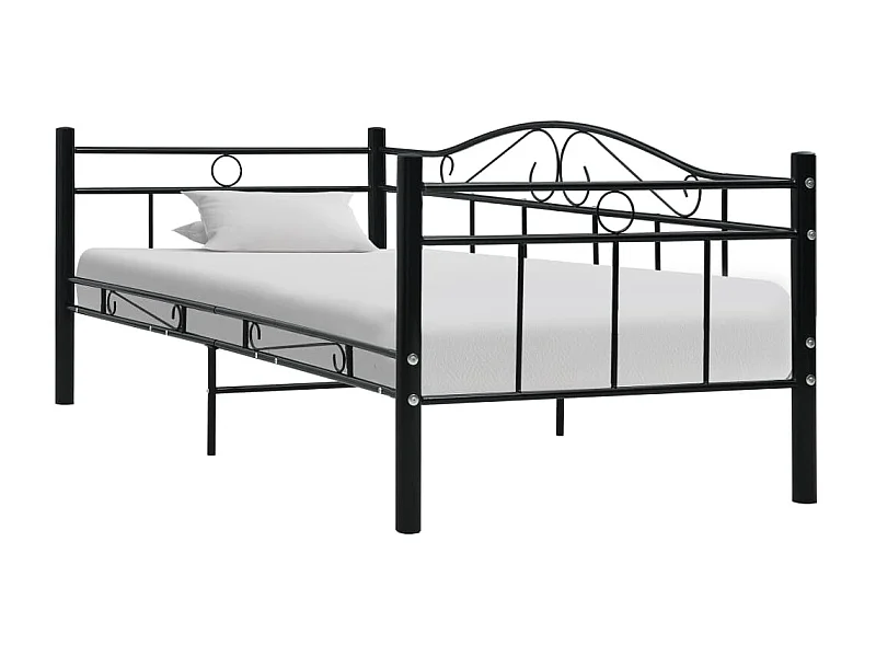 Tagesbett,Sofabett-Rahmen Schwarz Metall 90×200 cm -gkd14986