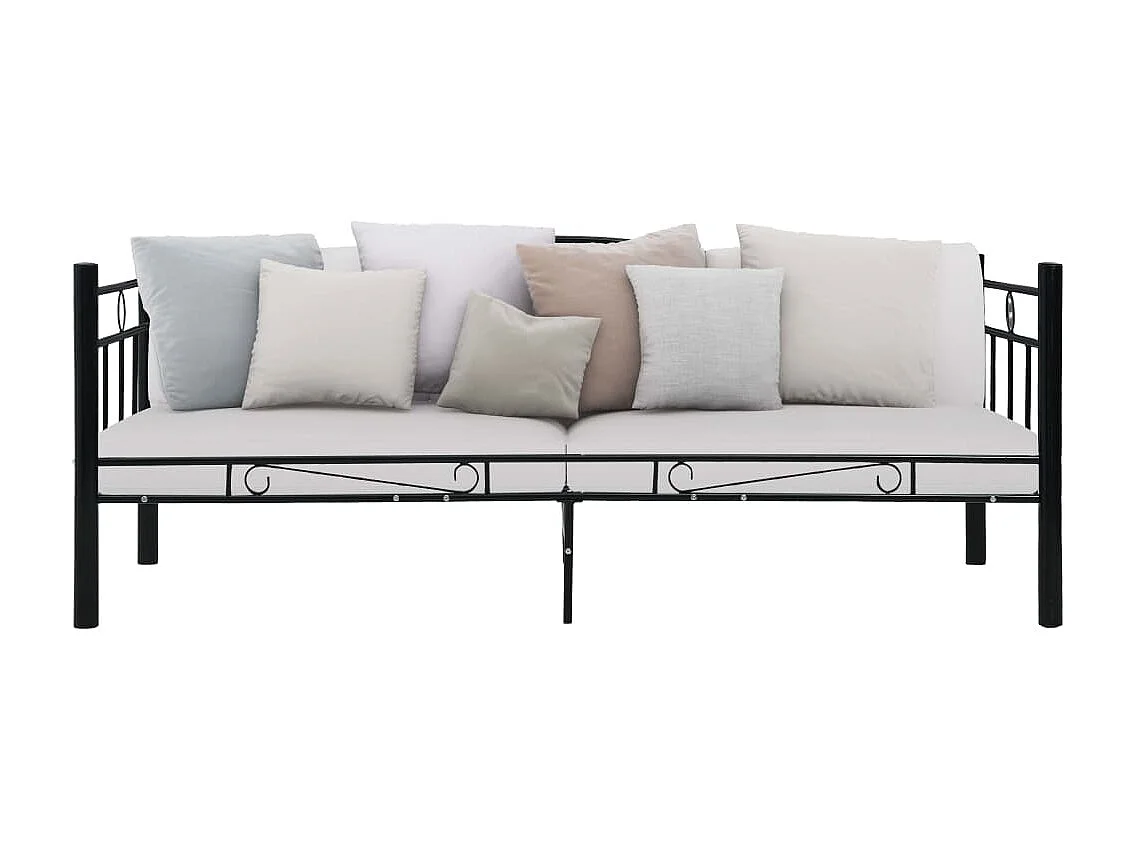 Tagesbett,Sofabett-Rahmen Schwarz Metall 90×200 cm -gkd14986