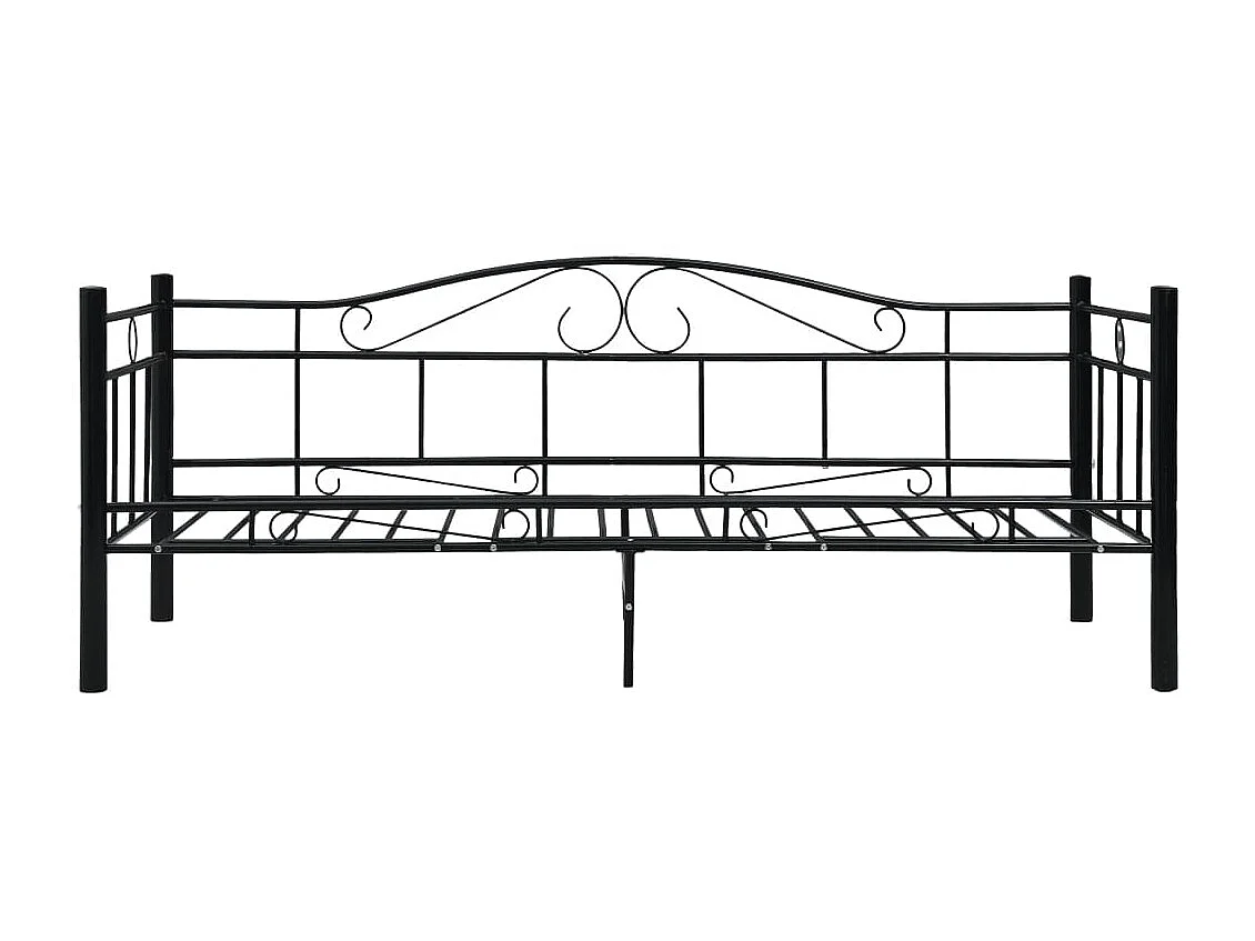 Tagesbett,Sofabett-Rahmen Schwarz Metall 90×200 cm -gkd14986