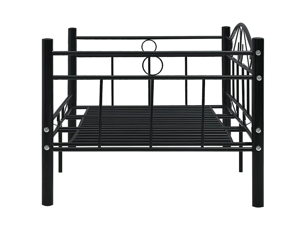 Tagesbett,Sofabett-Rahmen Schwarz Metall 90×200 cm -gkd14986