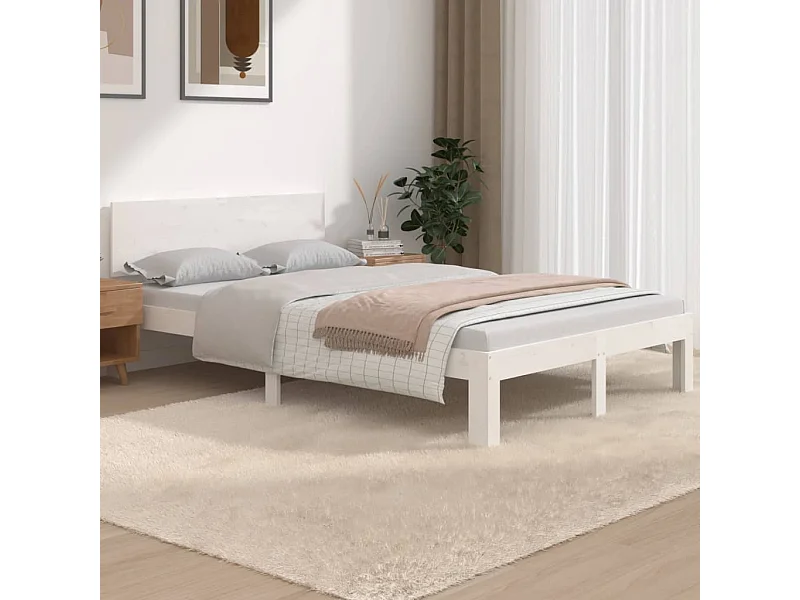 Bedframe massief hout wit 120x190 cm NL67279