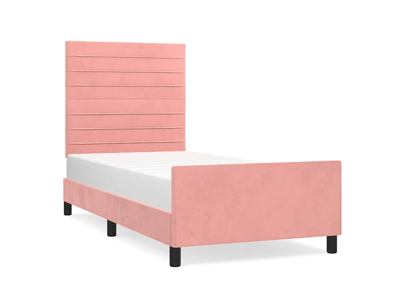 Lit-80x200 cm avec tête de lit Rose Velours EGGB22759