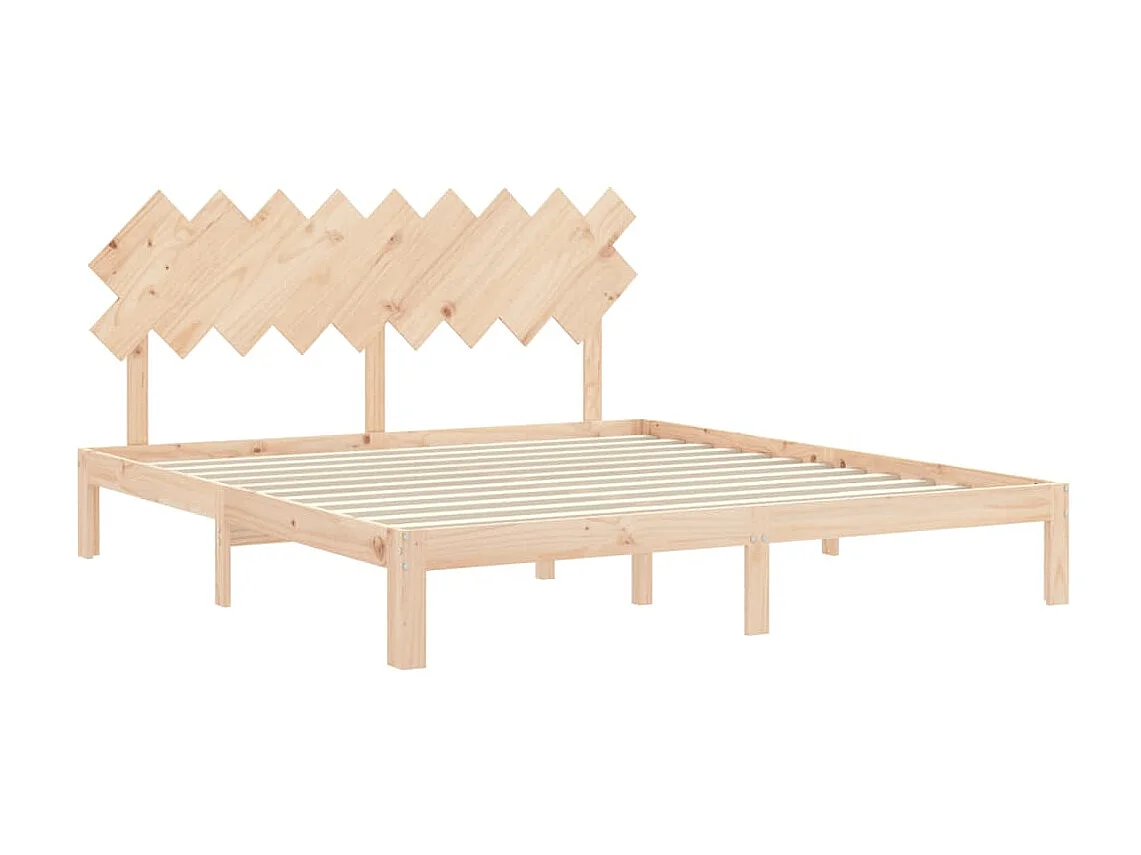 Lit-180x200 cm avec tête de lit super king bois massif EGGB14287