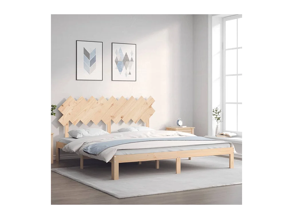 Cama Super King Size com cabeceira madeira maciça PT368436