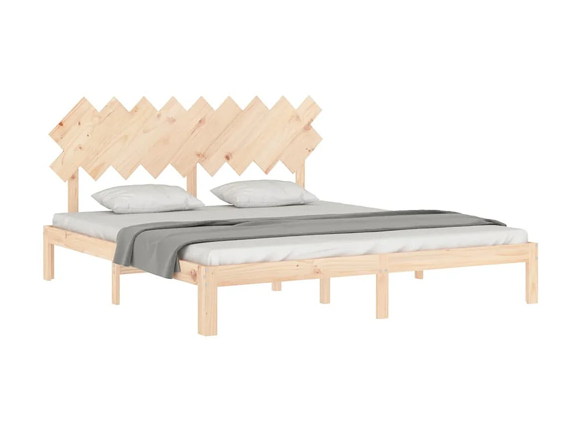 Lit-180x200 cm avec tête de lit super king bois massif EGGB14287