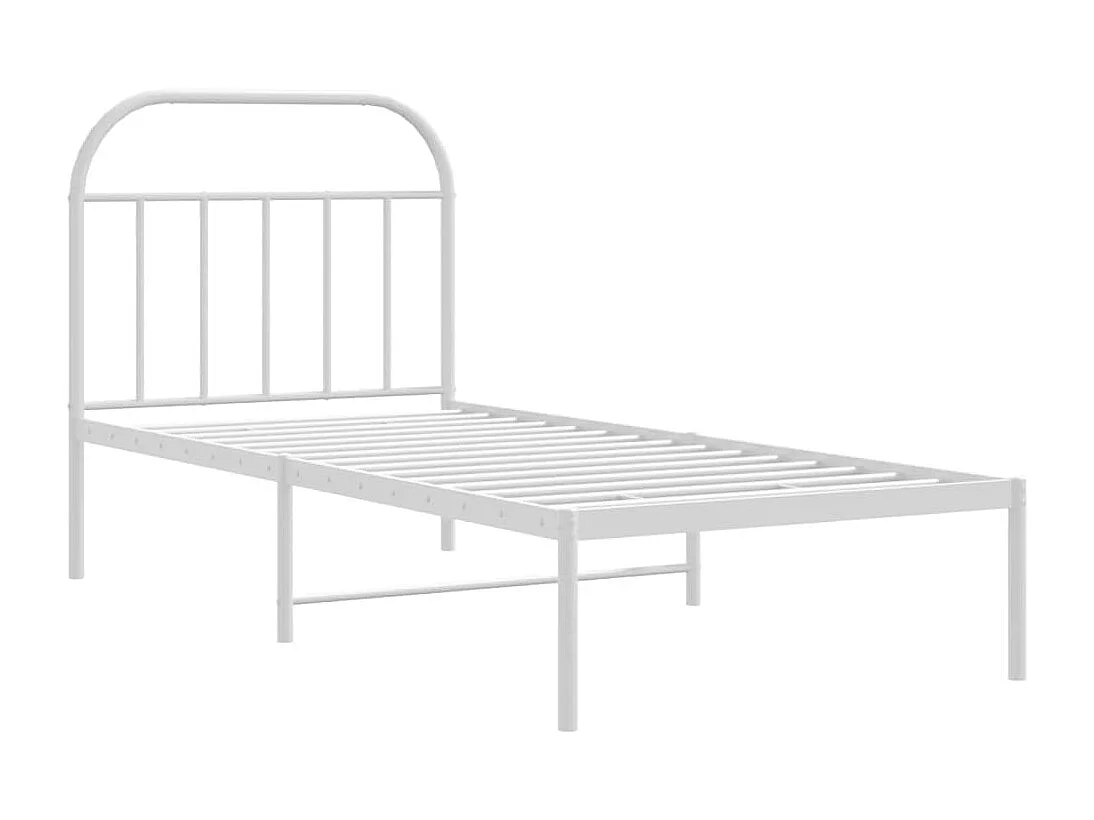 Bedframe met hoofdbord metaal wit 90x190 cm NL92822