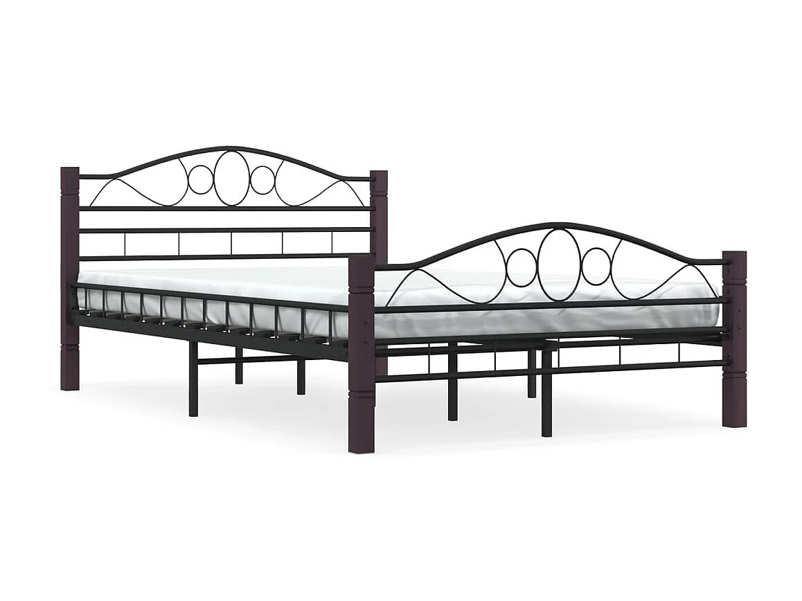 Lit-120x200 cm Noir Métal EGGB11488