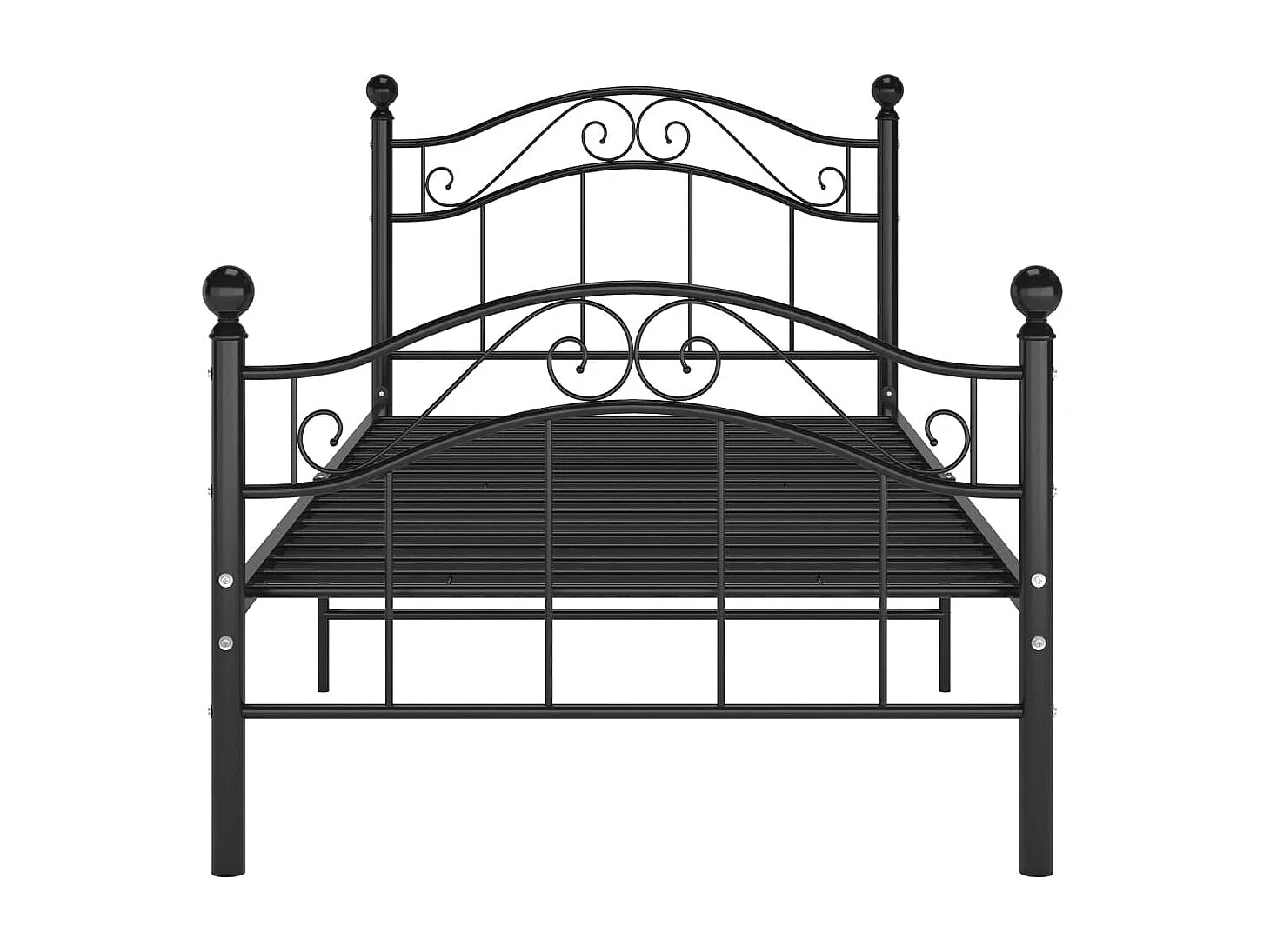 Lit-90x200 cm Noir Métal EGGB33068