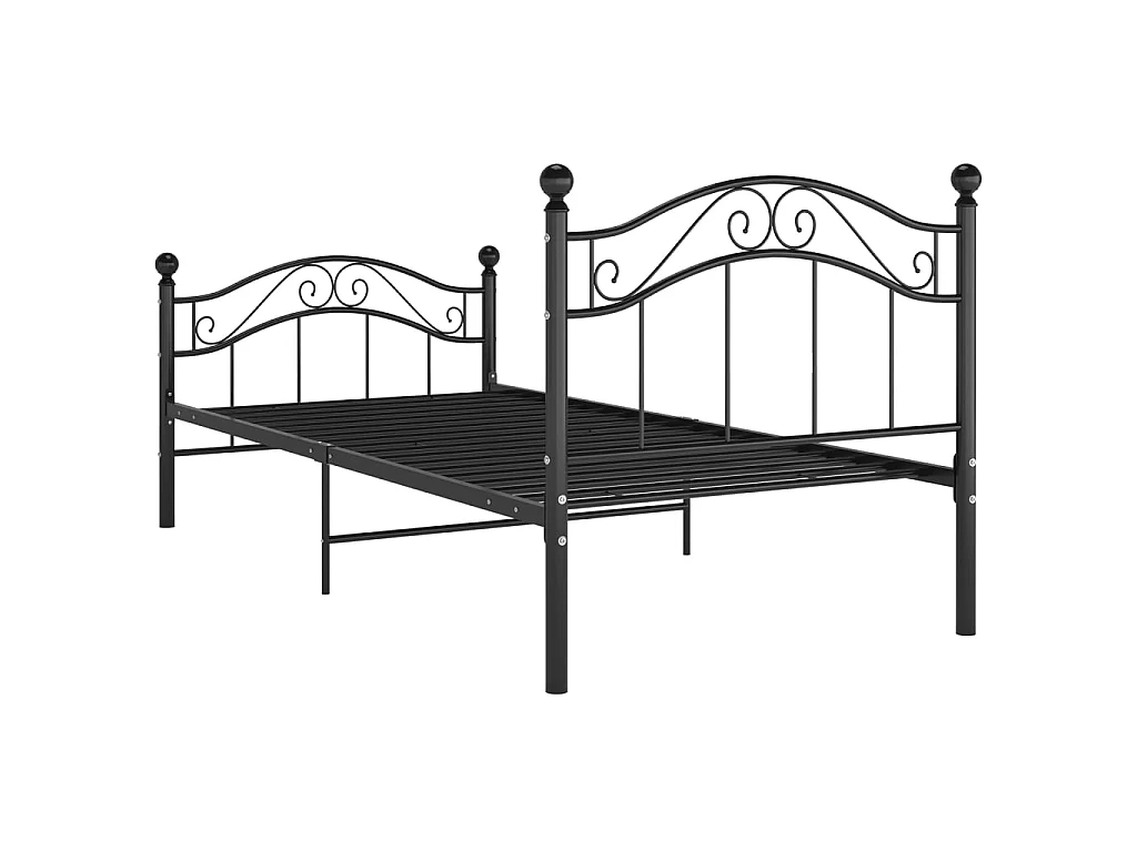 Lit-90x200 cm Noir Métal EGGB33068