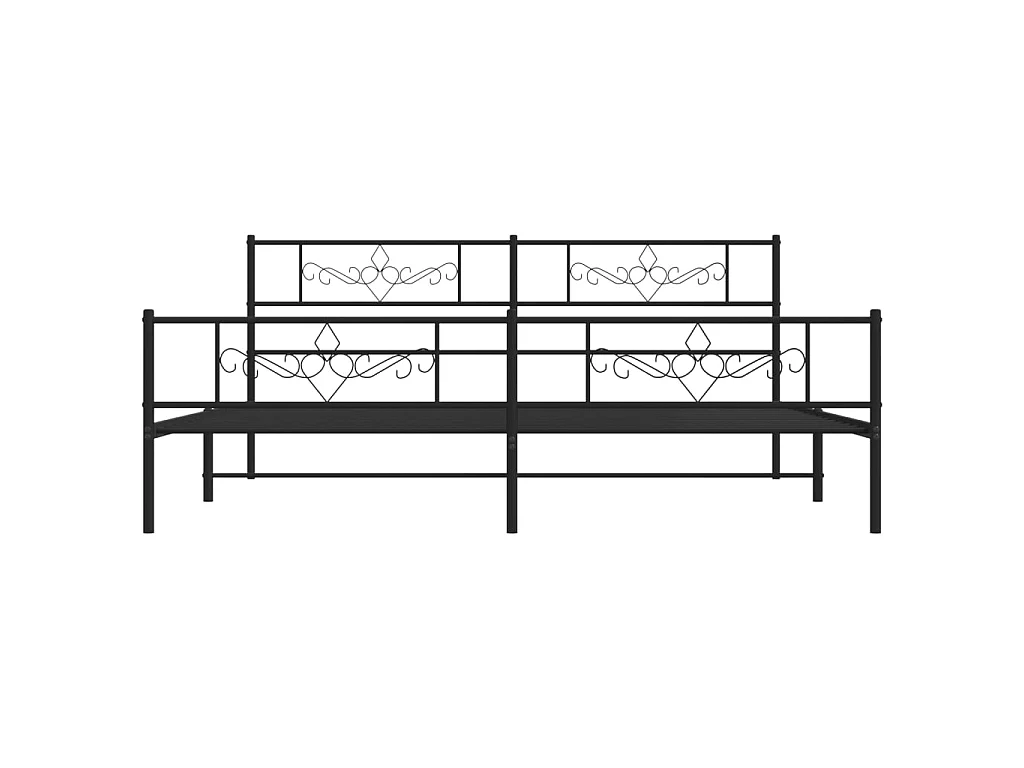Cama 190x200 cm cabecero y estribo metal negro ES94687