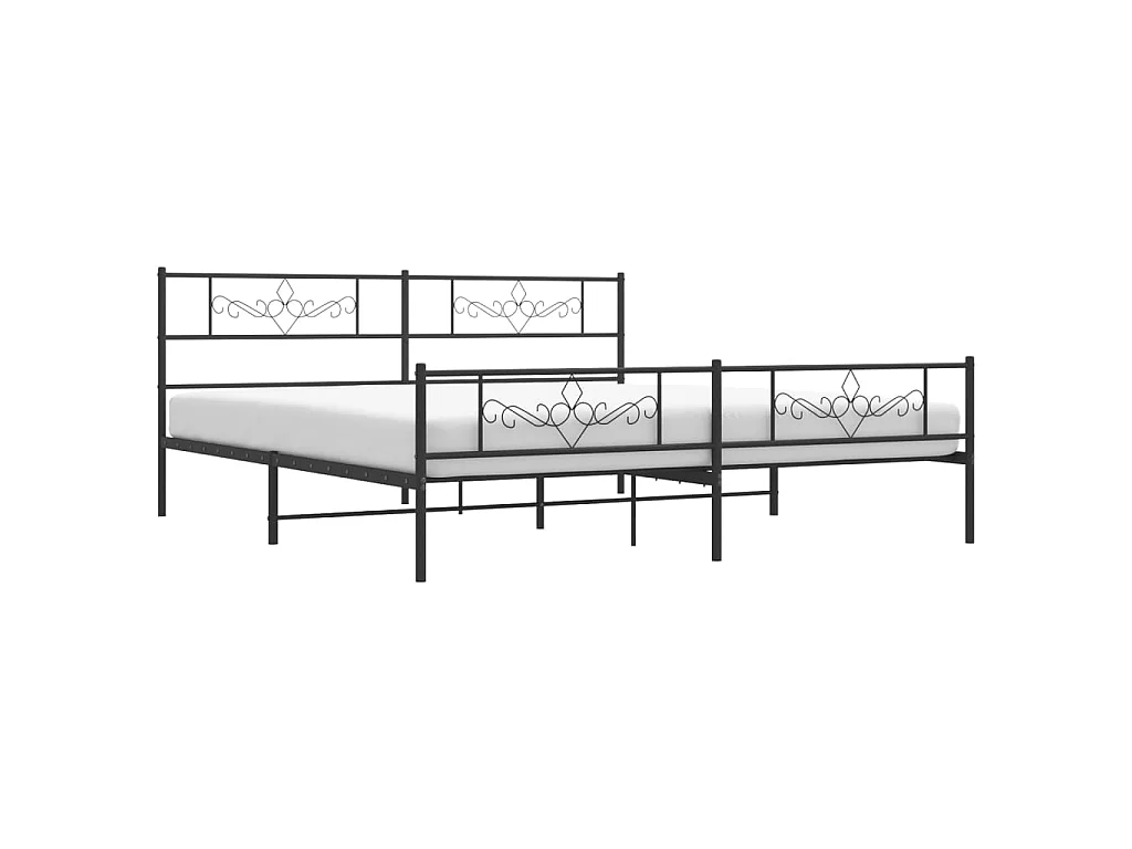 Bedframe met hoofd- en voeteneinde metaal zwart 193x203 cm NL74533