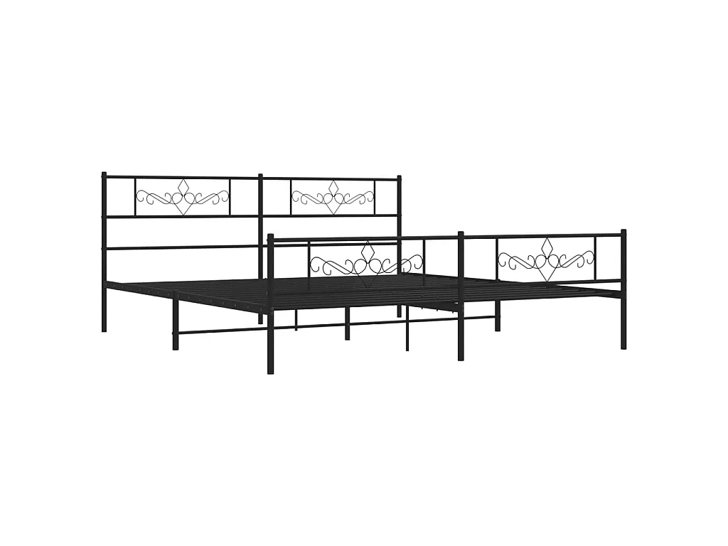 Bedframe met hoofd- en voeteneinde metaal zwart 193x203 cm NL74533
