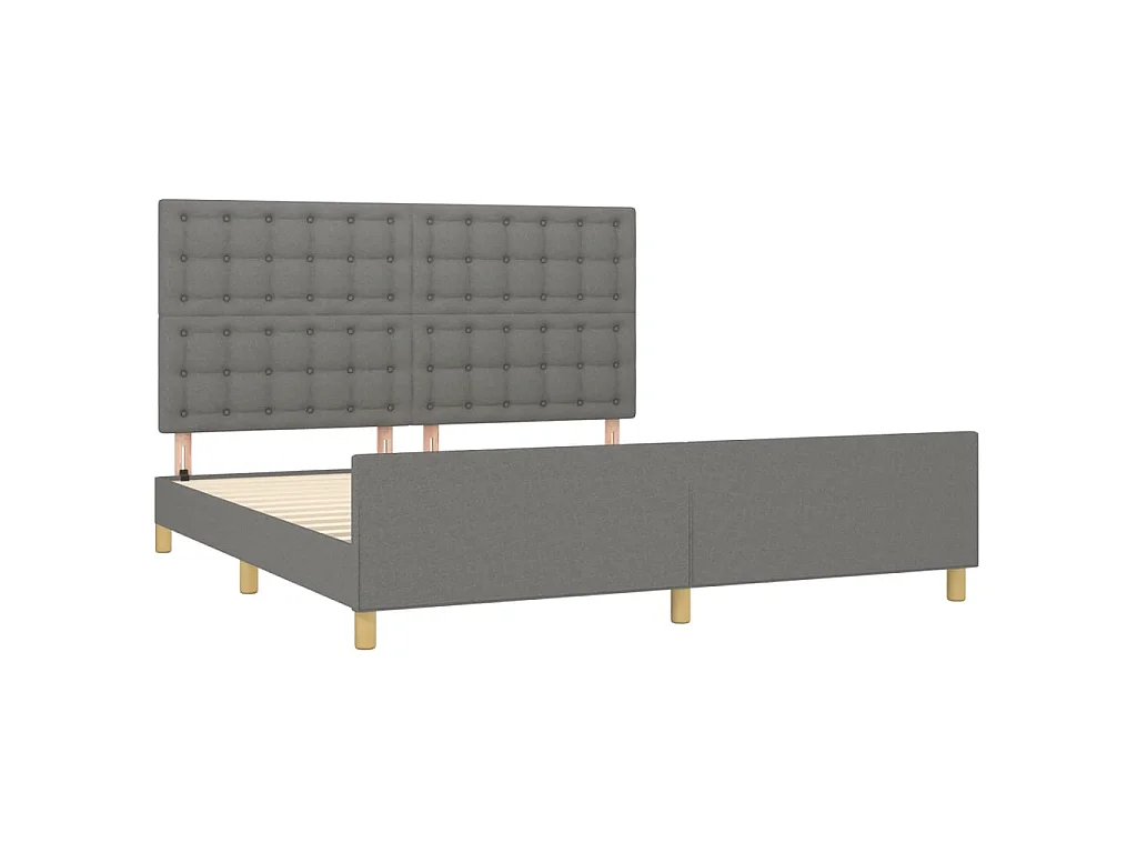 Lit-160x200 cm avec tête de lit Gris foncé Tissu EGGB76532