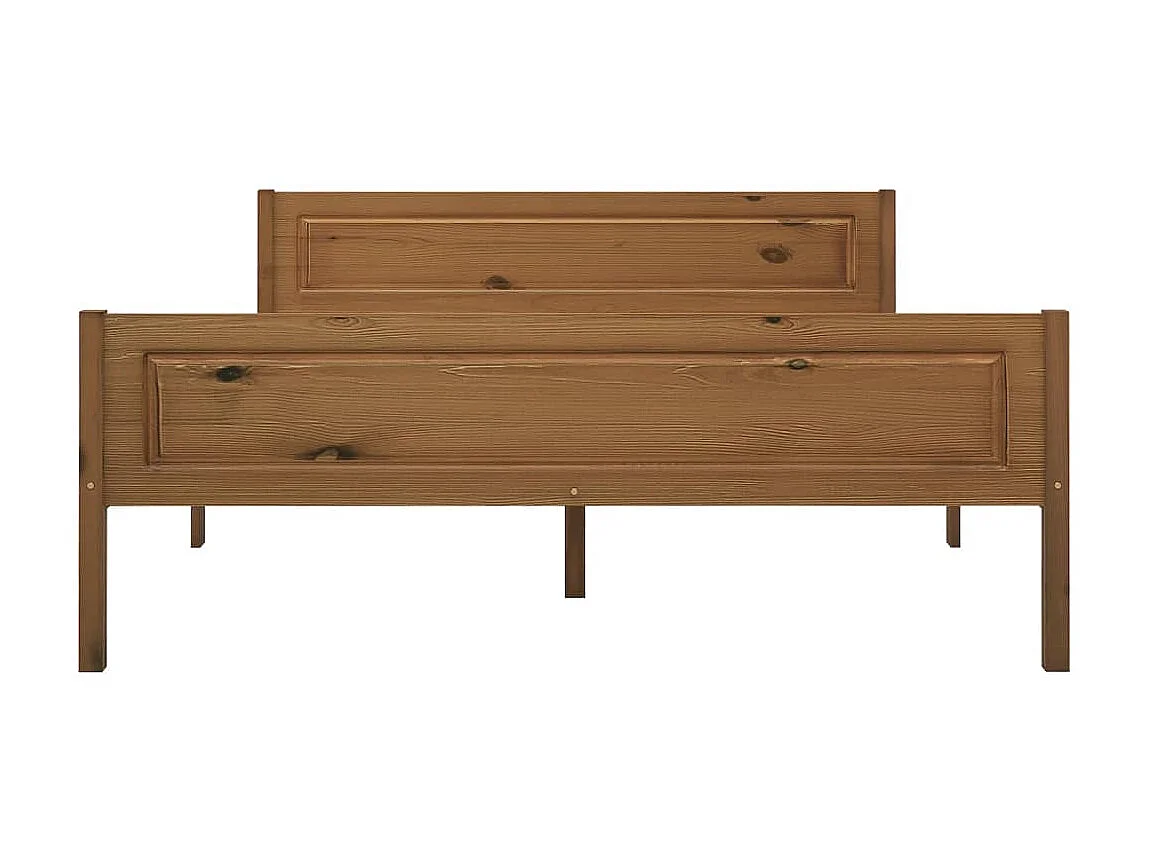 Lit-140x200 cm Bois de pin massif Marron miel EGGB80107