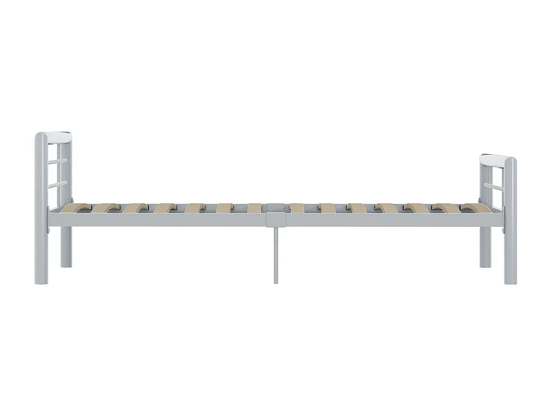 Lit-100x200 cm Gris et blanc Métal EGGB29229
