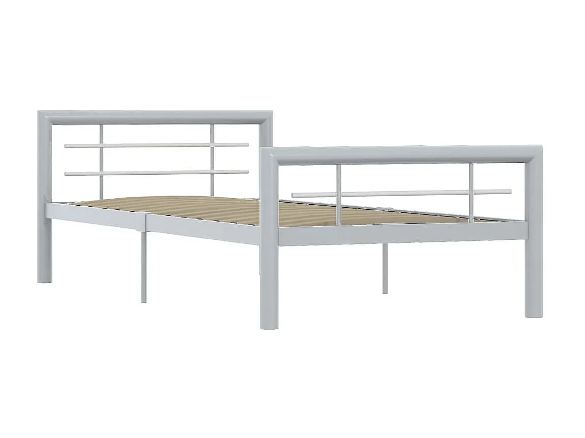 Bedframe metaal grijs en wit 100x200 cm NL46406