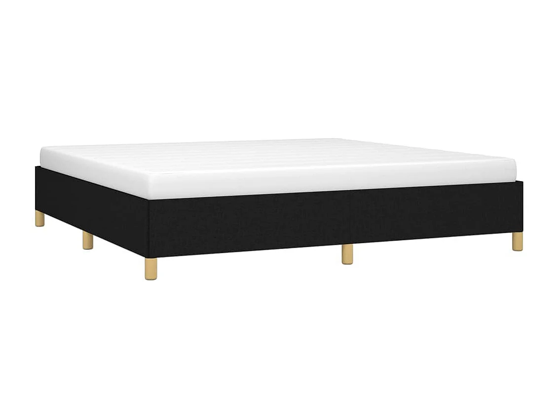 Lit-200x200 cm Noir Tissu EGGB46356