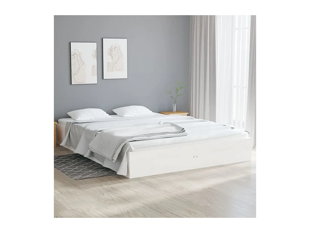 Lit-120x190 cm blanc bois massif petit double EGGB69208