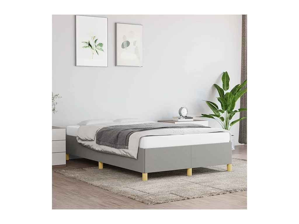 Lit-120x200 cm Gris clair Tissu EGGB17455
