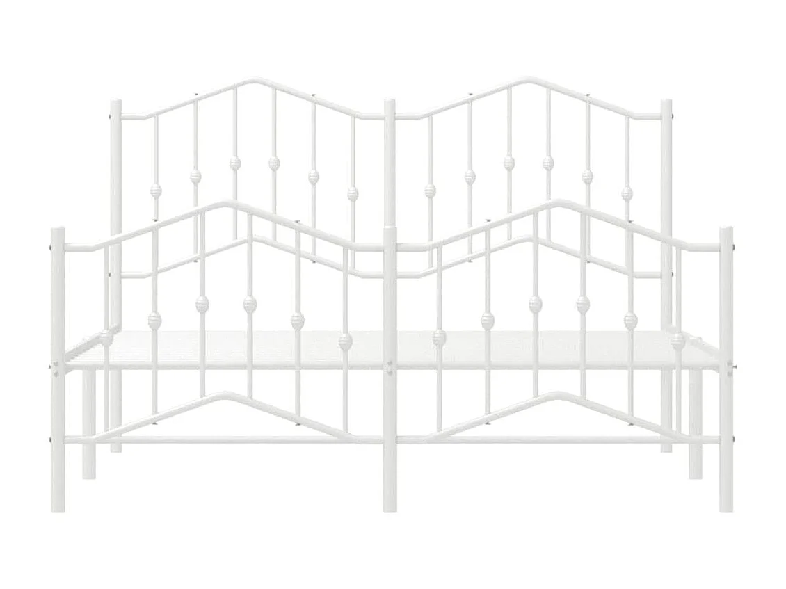 Cama com cabeceira e pés 140x190 cm metal branco PT730710