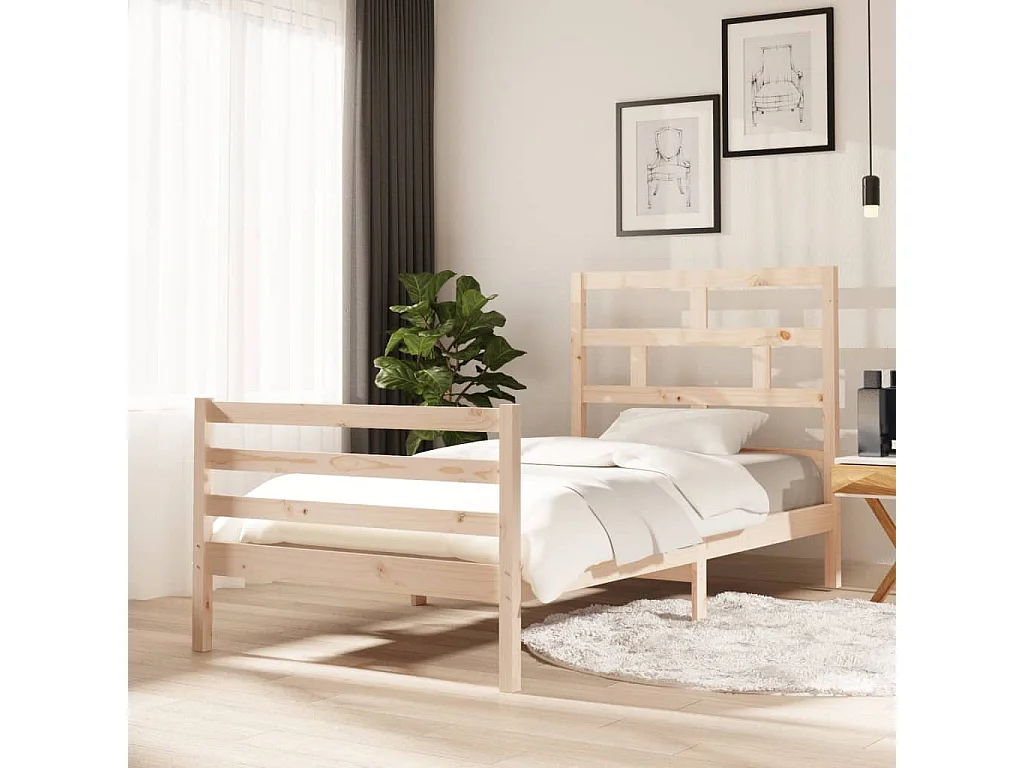 Lit-100x200 cm Bois de pin massif EGGB97552