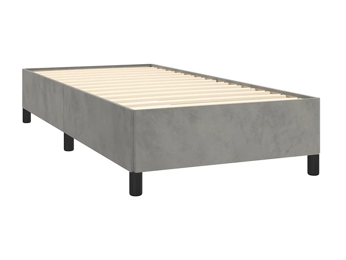 Cama 80x200 cm veludo cinzento-claro PT424662