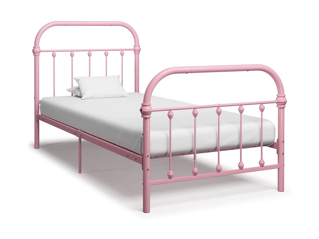 Lit-90x200 cm Rose Métal EGGB80104